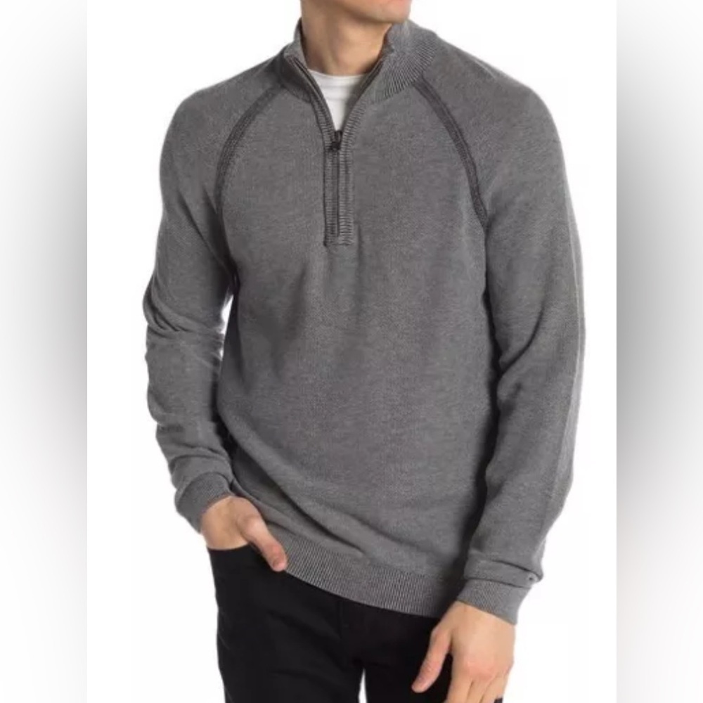 Taylor Vintage mock grey grey pullover, large